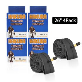 Elecony 4 Pack Lightweight 26 Mountain Bike 48mm Schrader Valve, Replacement Inner Tubes for Road Bikes