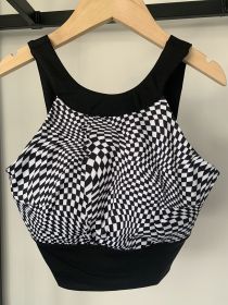 Mesh Beautiful Vest Sports Bra (Option: S-Black Grid)