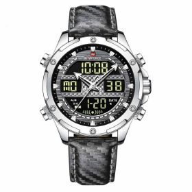Men's Multifunctional Waterproof Student Sports Watch (Color: Silver)