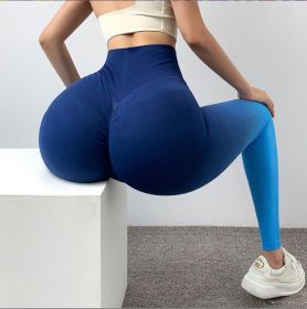 Gradient Color High Waist Fitness Pants (Option: Blue Harvest And Gradient-L)
