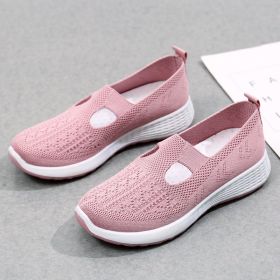 Old Beijing Cloth Shoes Women's Shallow Mouth Mesh Breathable Non-slip Soft Bottom Slip-on Women's Shoes (Option: Pink-39)
